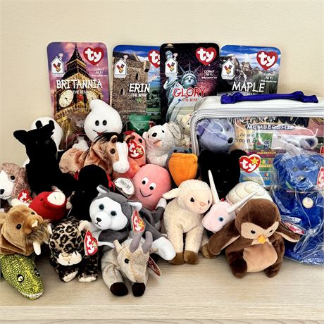 20+ Retired Ty Beanie Babies Mixed Lot - MINT!