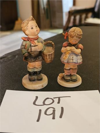 Goebel "Village Boy" Figurine & "A Stich In Time" Figurine