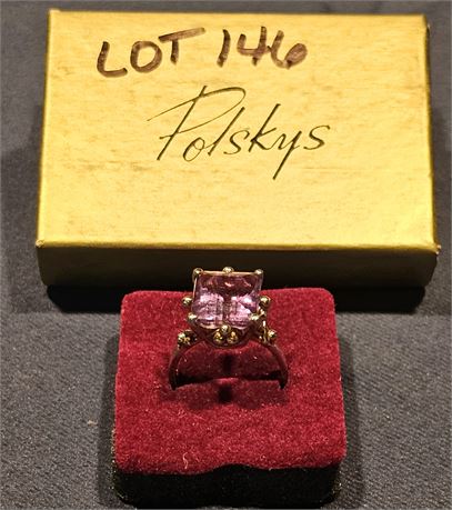 10k Purple Topaz Cocktail Ring Sz 10 5.5 dwt