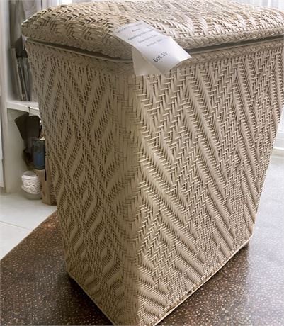 Vintage MCM Woven Rattan Clothes/Laundry Hamper