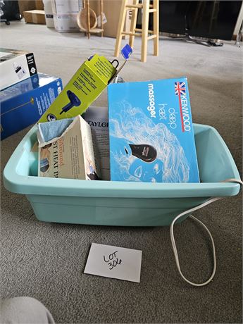 Mixed Health And Beauty Lot- Foot Spa, Dryer, Massager, Heating Pad And More