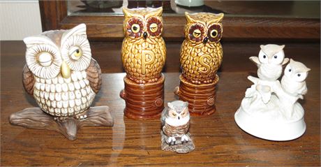 Owls Figurines, Salt & Pepper Shakers, Etc