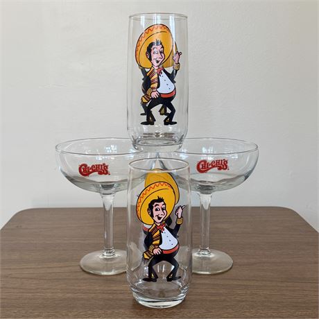 Vintage Chi-Chi's Restaurant 4 Glass Set