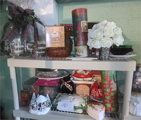 Mixed Christmas Lot- Battery Operated Candles, Ornaments, Kitchen & More