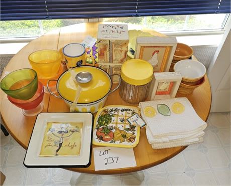 Kitchen Cupboard Cleanout: Yellow Theme Bowls / Mugs / Sherbets & More