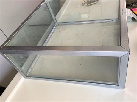 Countertop Display Case W/Metal Frame & Glass Panels