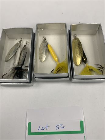 Lot of 4 Lures - Rooster Tail 1/4 - 3/8 - 5 - 6