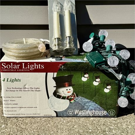 New Snowman Solar Pathway Lights Set and Other Holiday Lighting