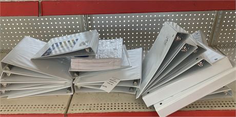 Heavy Duty White 3-Ring Binders, Notebook Paper Lot