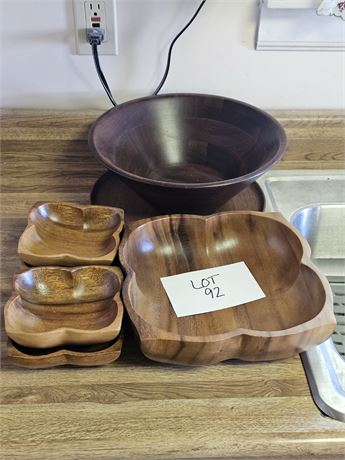 Wood Salad Bowl Set, Walnut Chip Bowl & More