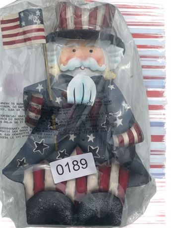 Home Interiors Patriotic Americana Uncle Sam Tin Lantern Candle Holder (NEW)
