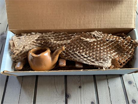 Napco Small Glazed Ceramic Pipe/Incense Burner - Boxed Lot of 6