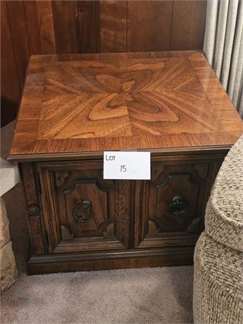 Wood End Table With Storage