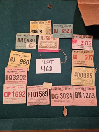 Mixed Ohio Hunting Licenses 50's & 80's