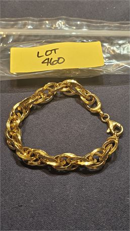 Sterling (Goldtone) Circle Link 8" Bracelet 0.54 ozt