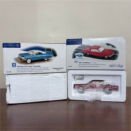 Dept. 56 The Original Snow Village Licensed Series - Chevy Impala & Ford Mustang