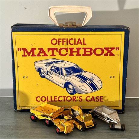 Vintage Matchbox Collector's Case with Mixed Brand Cars