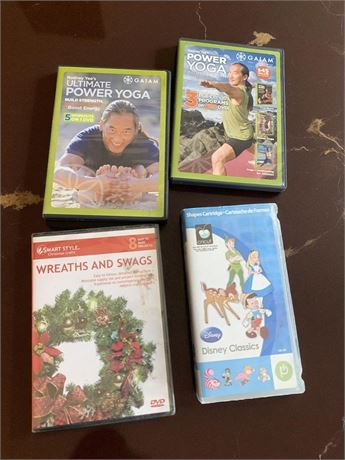 VHD/DVD Lot - Christmas, Yoga & More