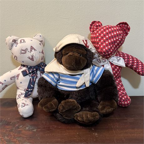 Patriotic Cloth Bears and Plush Sailor Chimp