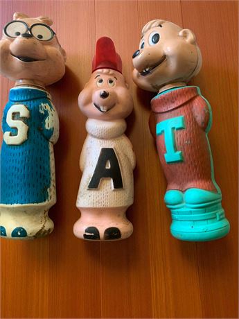 Soaky Bath Time Collectible Bottles - The Chipmunks - Alvin, Simon, Theodore