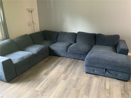 Sectional Couch with Pullout and Storage