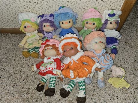 Mixed Doll Lot with Crochet Clothing