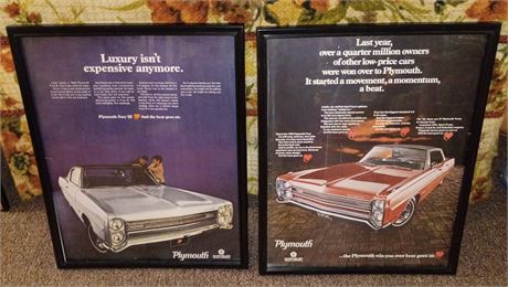 Framed Plymouth Advertisements