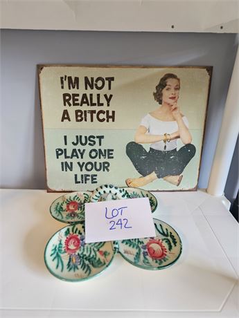 Wall Sign and HP Italy Handled Tray