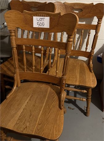 Set of 3 Solid Wood Chairs