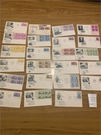 1950 First Day Covers (FDCs) Cachet Stamped Envelope Collection
