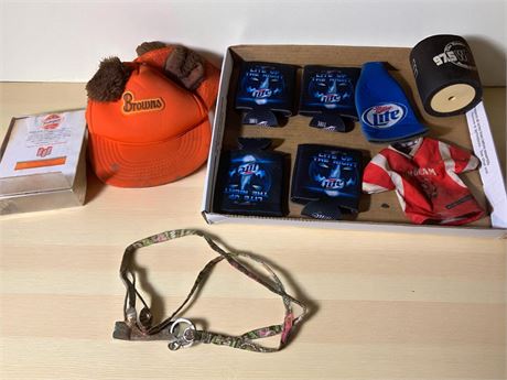Cleveland Brown Hat With Furry Ears, Beer Can Koozies & More