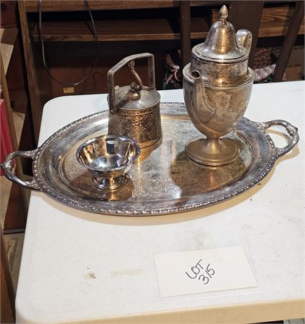 Mixed Plated Tray / Teapot & More