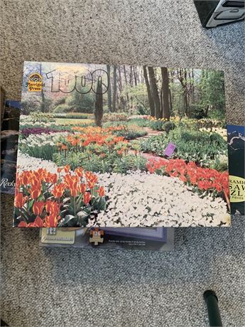 Colorful Floral Puzzle Lot Of 8