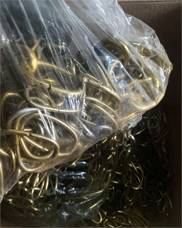 Brass-Plated Screw-In Cup Chain Hooks (For Hanging)