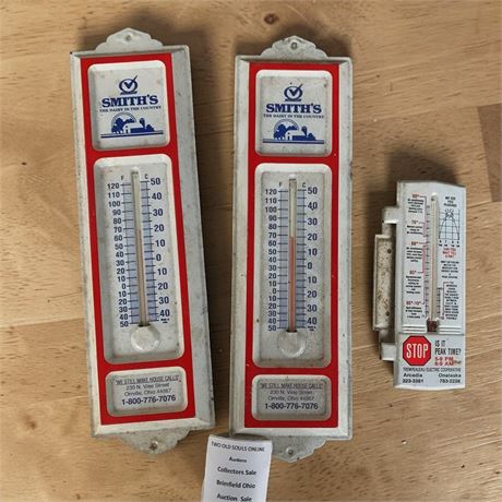 Vintage Advertising Thermometers From Smith's Dairy