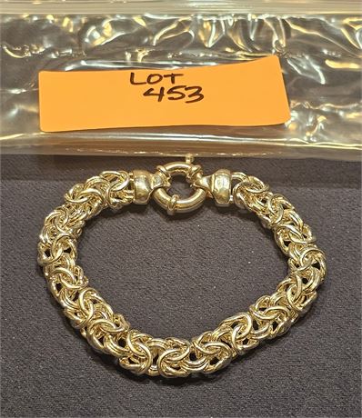 Sterling 7" Triple Circle Link Bracelet 0.67 ozt