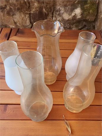 Glass Hurricane Shade Lot of 5