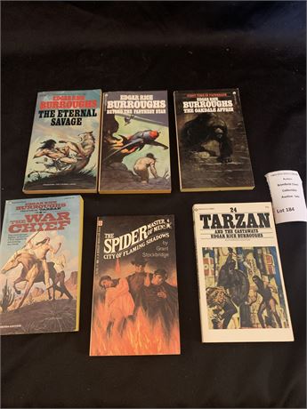 Spider Master of Men & Edgar Rice Burroughs Book Lot
