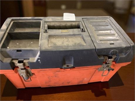 Stanley 19" Orange/Black Plastic Tool Box W/Removable Tray & Tools