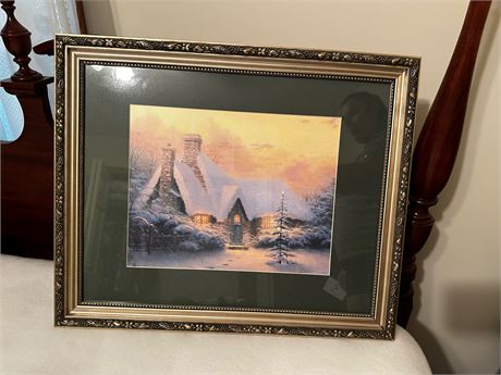 Thomas Kinkaid Christmas Tree Cottage signed/framed Print
