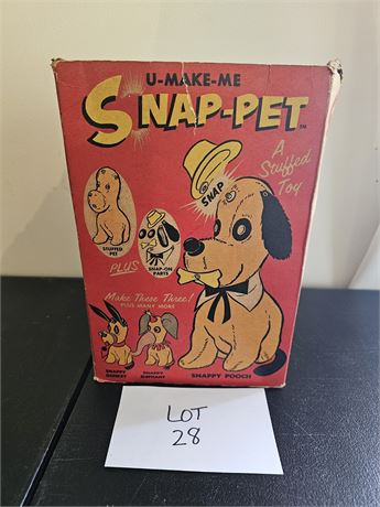 Vintage 60's Snap-Pet Stuffed Toy