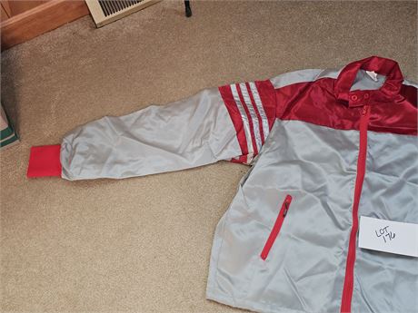 Vintage Firestone Red & Gray Windbreaker Racing Jacket