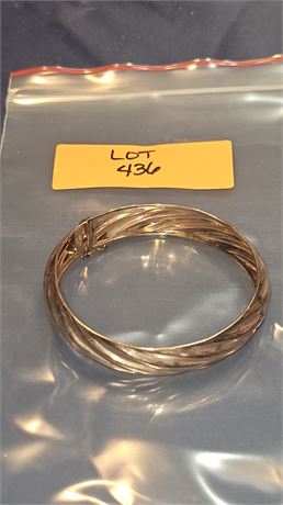 Sterling (Rose Tone) Bangle Bracelet 7" 0.41 ozt