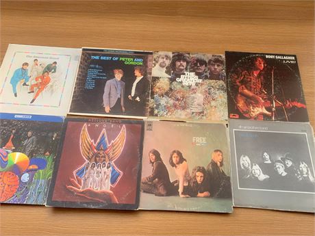 Record Album Lot of 8 - The Byrds, Rory Gallagher, Bee Gees, Allman Brothers