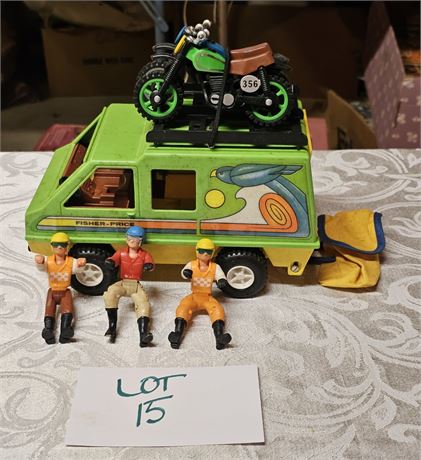 Vintage Fisher Price Dare Devil, Sport Van, Motorcycle's & Figures