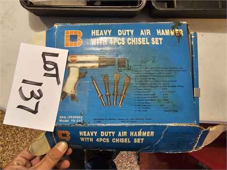 Heavy Duty Air Hammer with 4pc Chisel Set