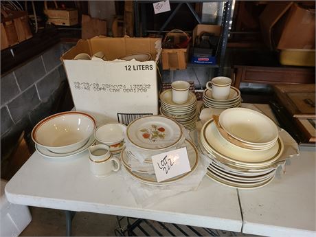 Mixed Dinnerware incl. Americana Heartside Stoneware Dinnerware