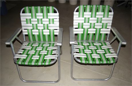Folding Webbed Aluminum Lawn Chairs