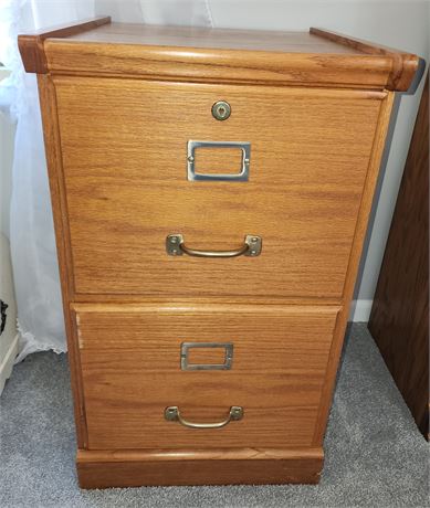 2 Drawer Wood Filing Cabinet