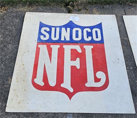 Rare Sunoco  NFL Sign: Heavy Board Sign